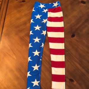 Girls Lularoe flag leggings
